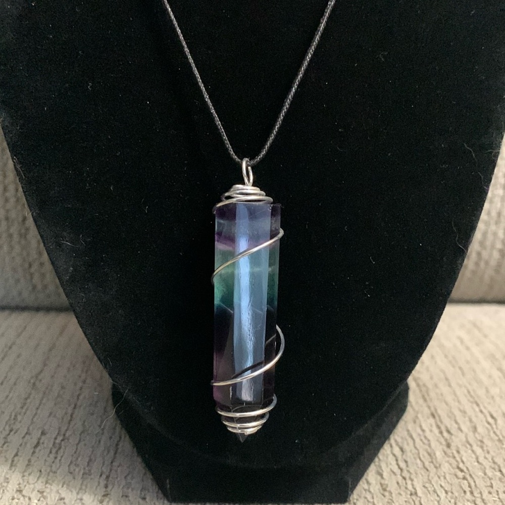 Fluorite crystal necklace